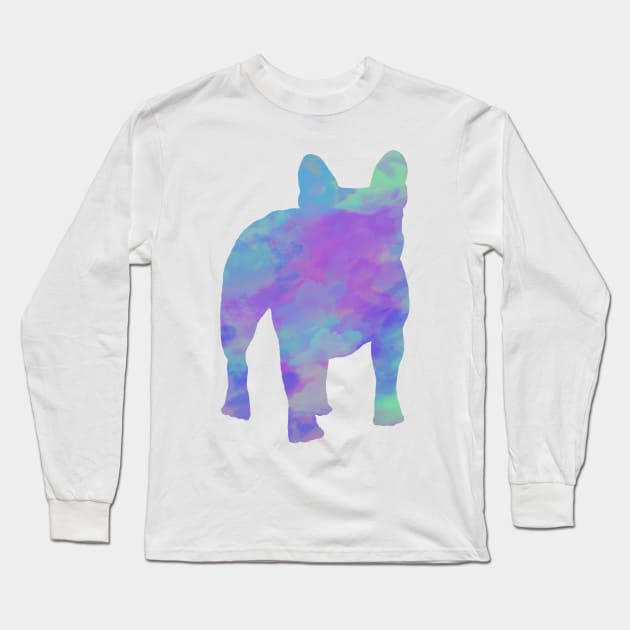 Rainbow Pastel French Bulldog Long Sleeve T-Shirt by TrapperWeasel